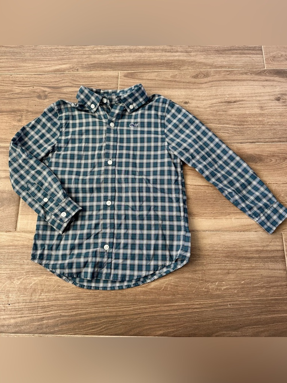 3t Boys Plaid Button-Down Shirt - Green/White by Vineyard Vines